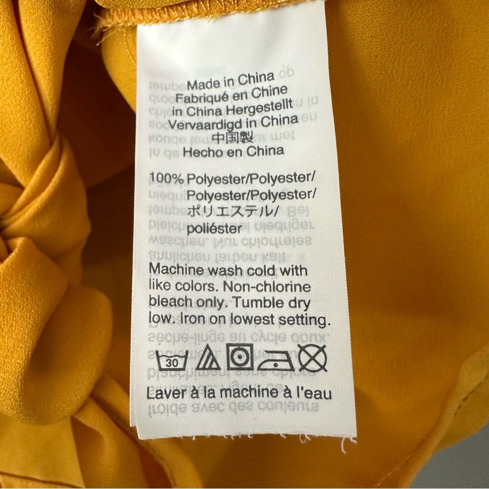 Madewell Tie Front Sheer Blouse | Yellow Gold - Picture 5 of 8
